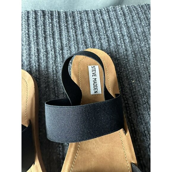 Steve Madden Sandals Womens Size 9 Black Strap - Picture 2 of 7